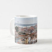 Aussicht auf die Altstadt von Lissabon und die Brü Kaffeetasse (Vorderseite Links)