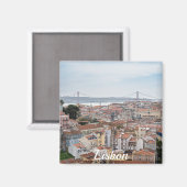 Aussicht auf die Altstadt von Lissabon und die Brü Magnet (Vorderseite/Rückseite)