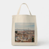 Aussicht auf die Altstadt von Lissabon und die Brü Tragetasche (Rückseite)