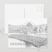 Aussicht auf die Altstadt von Nessebar Postkarte (Vorne/Hinten)