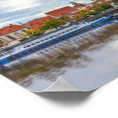 Aussicht auf die Altstadt von Prag aus der Moldau Poster (Ecke)