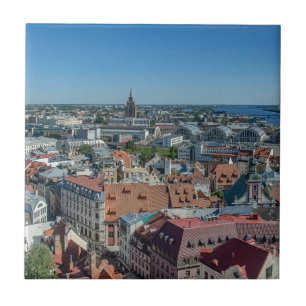 Aussicht auf die Altstadt von Riga von oben Fliese