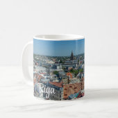 Aussicht auf die Altstadt von Riga von oben Kaffeetasse (Vorderseite Links)