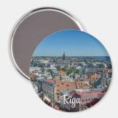 Aussicht auf die Altstadt von Riga von oben Magnet (Vorderseite/Rückseite)