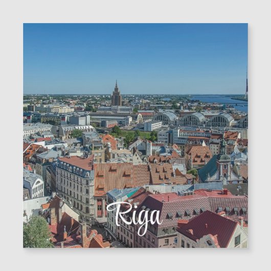 Aussicht auf die Altstadt von Riga von oben Magnet (Vorderseite)