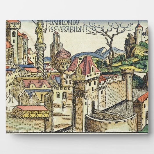 Aussicht auf die antike Stadt Babylon, vom Nure Fotoplatte (Vorderseite)