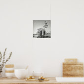 Aussicht auf die Apsis und den gebauten Turm Poster (Küche)
