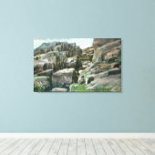 Aussicht auf die aufsteigende Riesenfelswanderung Leinwanddruck (Insitu (Holzboden))