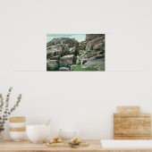 Aussicht auf die aufsteigende Riesenfelswanderung Poster (Küche)