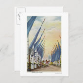Aussicht auf die Avenue of Flags, Weltmesse 1934 Postkarte (Vorne/Hinten)