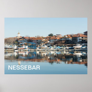 Aussicht auf die berühmte bulgarische Stadt Nesseb Poster