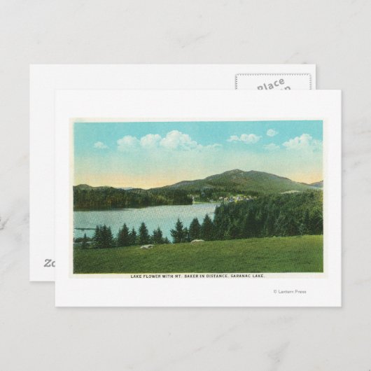 Aussicht auf die Blume des Sees mit Bäckerei in En Postkarte (Vorne/Hinten)