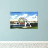 Aussicht auf die Brücke Notre Dame Leinwanddruck (Insitu (Holzboden))