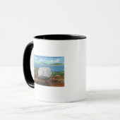 Aussicht auf die Bucht und den Balance-Felsen des Tasse (Vorderseite Links)