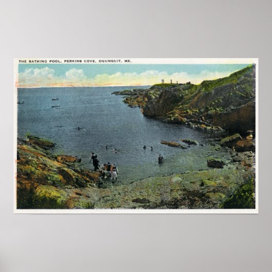 Aussicht auf die Bucht von Perkins, Schwimmen Poster (Vorne)