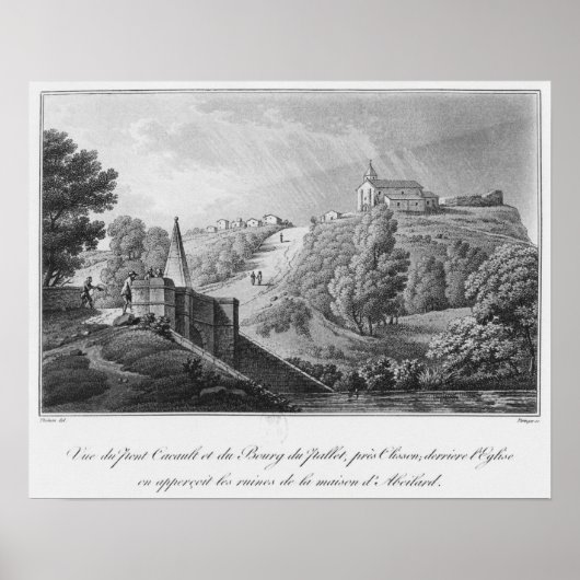 Aussicht auf die Cacault-Brücke und das Dorf Poster (Vorne)