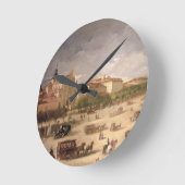 Aussicht auf die Calle de Alcala, Madrid (Öl auf L Runde Wanduhr (Winkel)