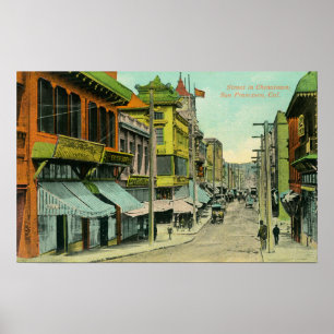 Aussicht auf die Chinatown Street Poster