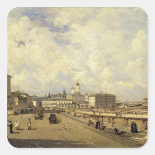 Aussicht auf die Christlich-Erlöser-Kathedrale Quadratischer Aufkleber