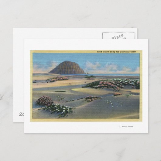 Aussicht auf die Dünen von Sand an der Küste Postkarte (Vorne/Hinten)