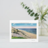 Aussicht auf die Dünen von Sand und den Strand Postkarte (Stehend Vorderseite)