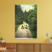 Aussicht auf die Einheimischen im Indischen Fluss  Leinwanddruck (Insitu (Wohnzimmer))