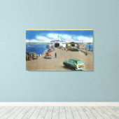 Aussicht auf die Fähre am Pier Leinwanddruck (Insitu (Holzboden))