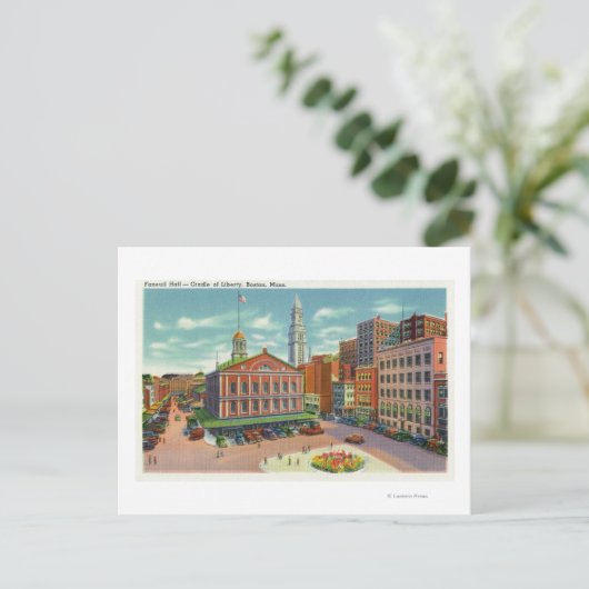 Aussicht auf die Faneuil Hall, die Wiege der Freih Postkarte (Stehend Vorderseite)