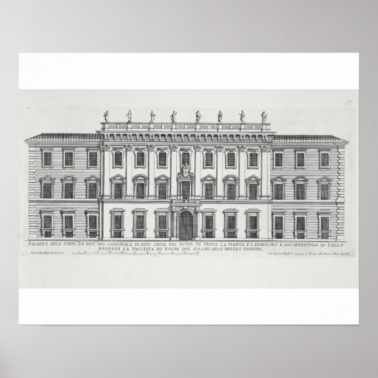 Aussicht auf die Fassade des Palazzo Chigi, Rom, D Poster (Vorne)