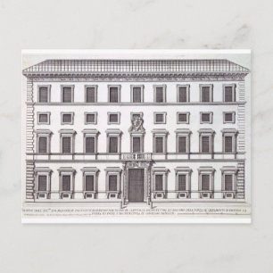 Aussicht auf die Fassade des Palazzo Marchese, Rom Postkarte