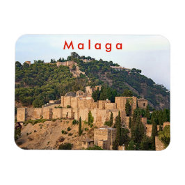 Aussicht auf die Festung Alcazaba in Malaga. Magnet