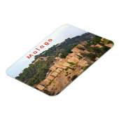 Aussicht auf die Festung Alcazaba in Malaga. Magnet (Linke Seite)