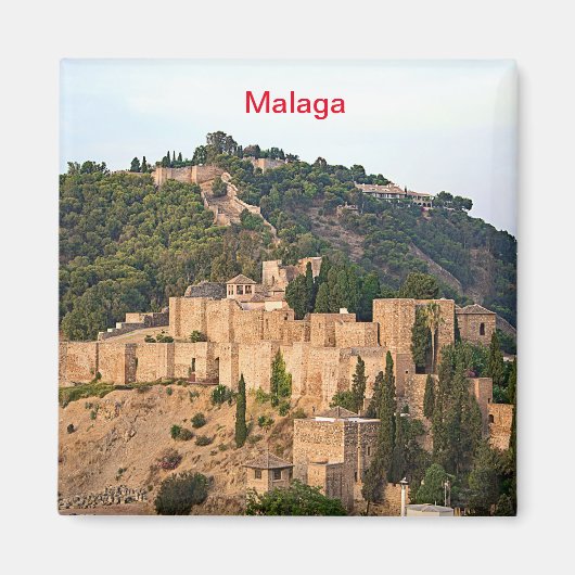 Aussicht auf die Festung Alcazaba in Malaga Magnet (Vorne)