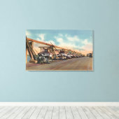 Aussicht auf die Fischerboote auf dem Gemeindepfei Leinwanddruck (Insitu (Holzboden))