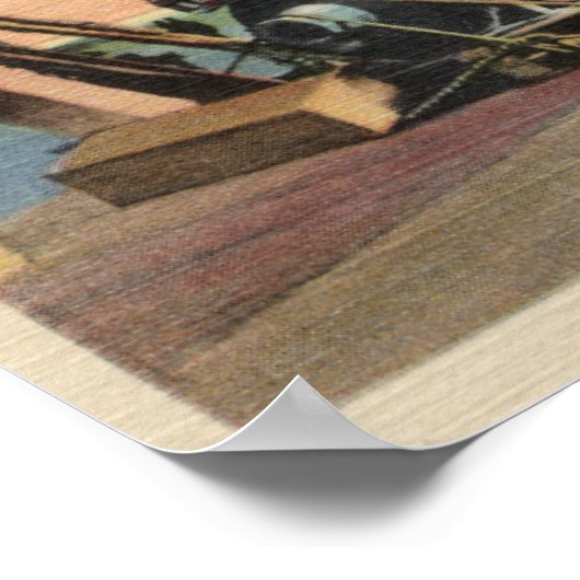 Aussicht auf die Fischerboote auf dem Gemeindepfei Poster (Ecke)