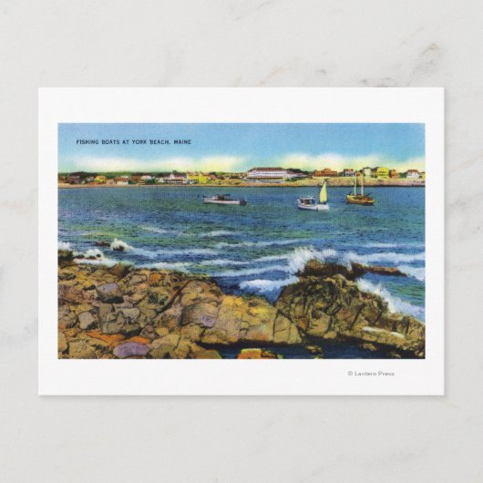 Aussicht auf die Fischerboote vom York Beach Postkarte (Vorderseite)
