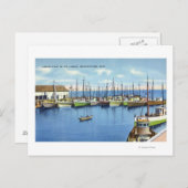 Aussicht auf die Fischereiflotte im Hafen Postkarte (Vorne/Hinten)