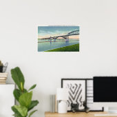 Aussicht auf die Friedensbrücke über Niagara Poster (Heimbüro)