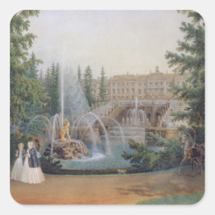 Aussicht auf die frühe Kaskade Quadratischer Aufkleber