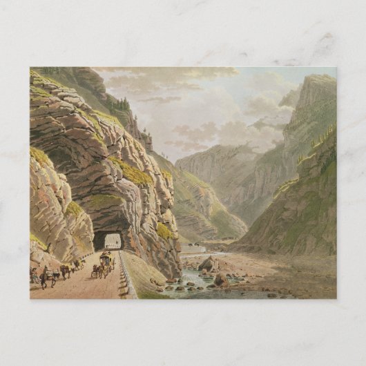 Aussicht auf die Galerie d'Algaby bei der Walliser Postkarte (Vorderseite)