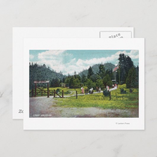 Aussicht auf die Gäste auf einem Spaziergang durch Postkarte (Vorne/Hinten)