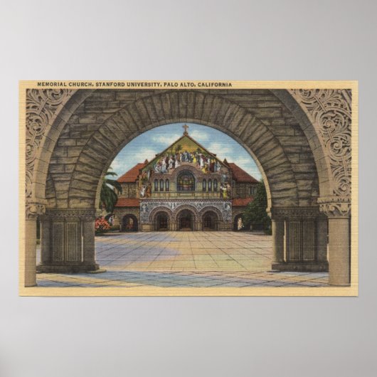 Aussicht auf die Gedächtniskirche, Stanford U. Poster (Vorne)