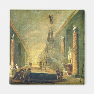 Aussicht auf die Grand Gallery des Louvre Magnet