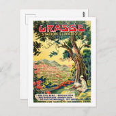 Aussicht auf die Grasse Town, Sommer in Frankreich Postkarte (Vorne/Hinten)