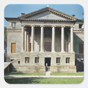 Aussicht auf die Hauptfassade aus den Jahren 1559- Quadratischer Aufkleber