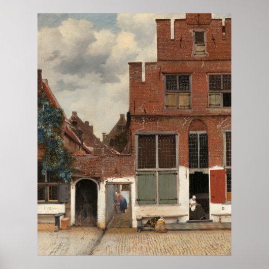 Aussicht auf die Häuser in Delft (Die kleine Straß Poster (Vorne)