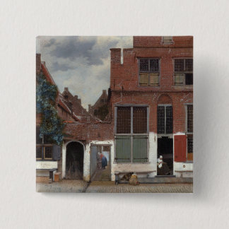 Aussicht auf die Häuser in Delft The Little Street Button