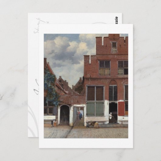 Aussicht auf die Häuser in Delft The Little Street Postkarte (Vorne/Hinten)