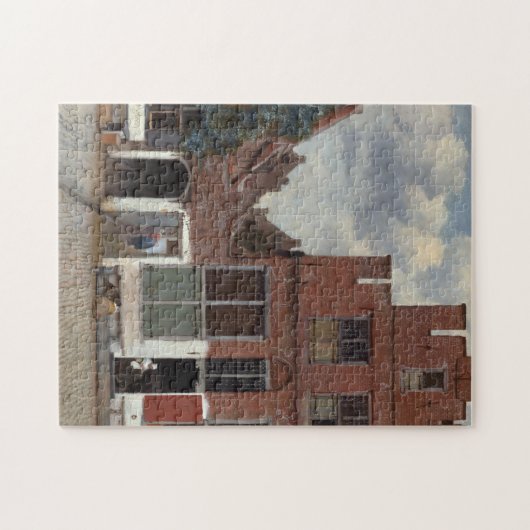 Aussicht auf die Häuser in Delft von Johannes Verm Puzzle (Horizontal)