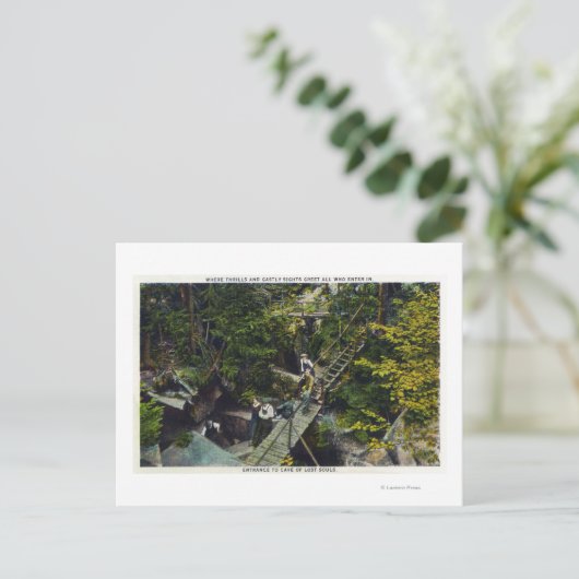 Aussicht auf die Höhle der verlorenen Soule Eingan Postkarte (Stehend Vorderseite)